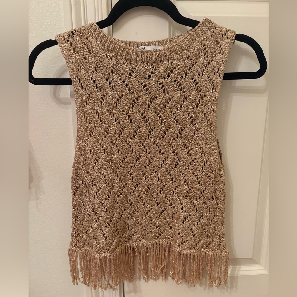 Zara Glitter Crochet Top